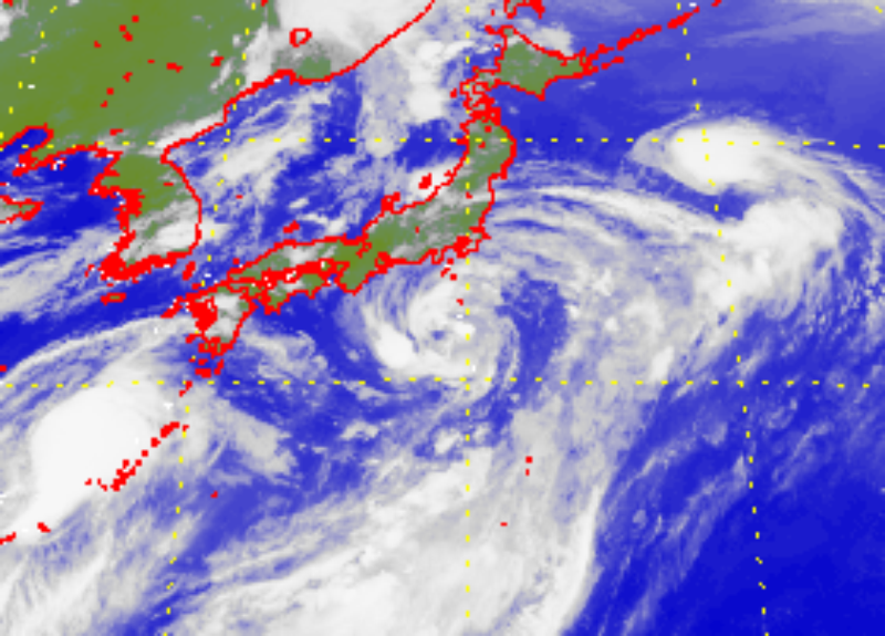 Satellite picture of Severe Tropical Storm Mirinae (2110)