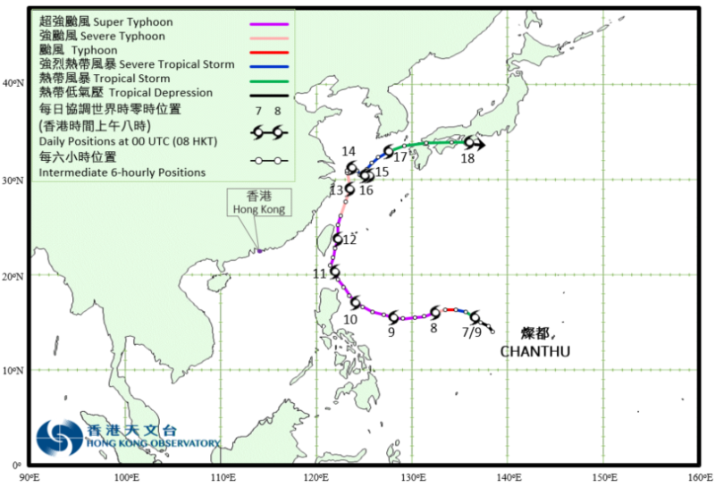 Track of Super Typhoon Chanthu (2114)