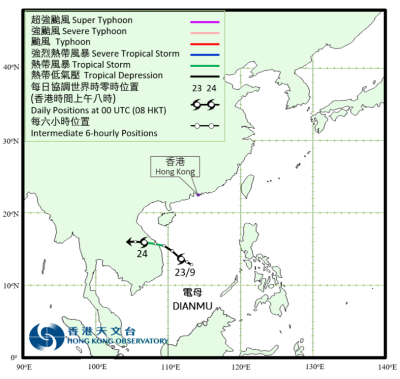 Track of Tropical Storm Dianmu (2115)