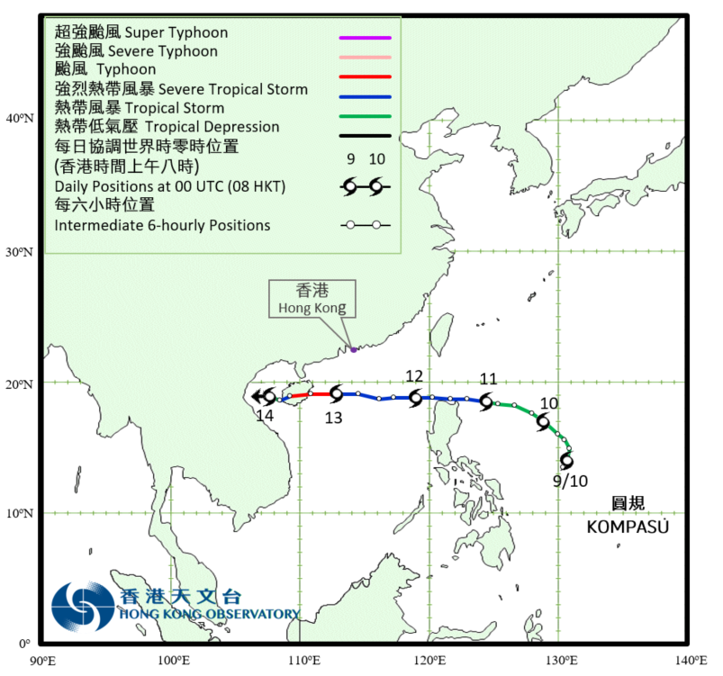 Track of Typhoon Kompasu (2118)