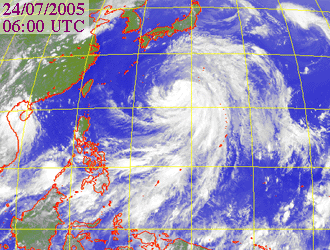 Satellite picture of Severe Tropical Storm Banyan
