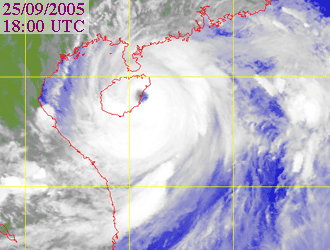 Satellite picture of Typhoon Damrey