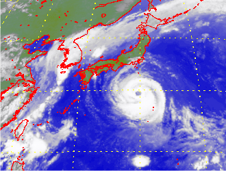 Satellite picture of Typhoon Fitow