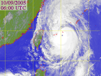 Satellite picture of Typhoon Khanun