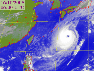 Satellite picture of Typhoon Kirogi