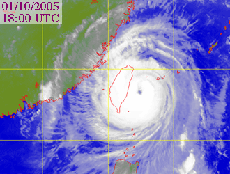 Satellite picture of Typhoon Longwang