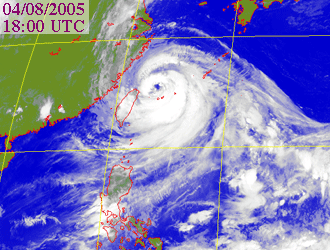 Satellite picture of Typhoon Matsa