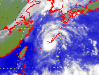 Satellite picture of Typhoon Nari