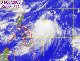 Satellite picture of Typhoon Nesat
