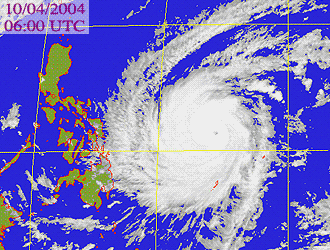 Satellite picture of Typhoon Sudal