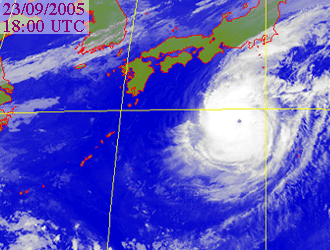 Satellite picture of Typhoon Saola