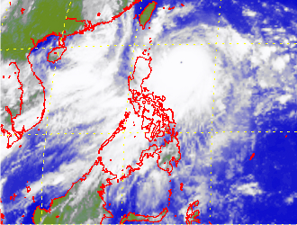 Satellite picture of Typhoon Sepat