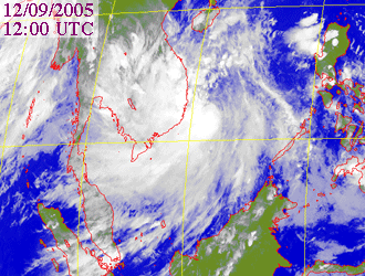 Satellite picture of Tropical Depression