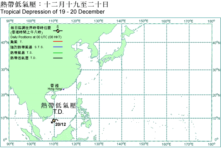 Track of Tropical Depression