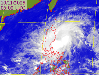 Satellite picture of Tropical Storm Tembin