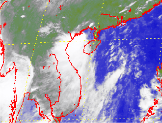 Satellite picture of Typhoon Toraji
