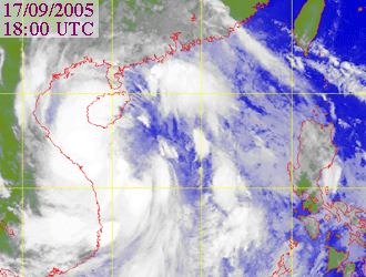Satellite picture of Tropical Storm Vicente