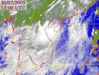 Satellite picture of Tropical Storm Washi