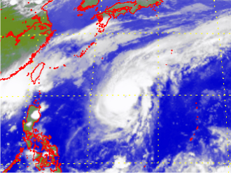Satellite picture of Typhoon Yutu