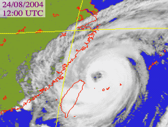 Satellite picture of Typhoon Aere