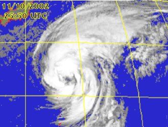 Satellite picture of Severe Tropical Storm Bavi