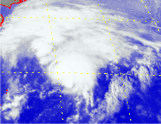 Satellite picture of Tropical Storm Bavi