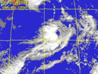 Satellite picture of Tropical Storm Changmi