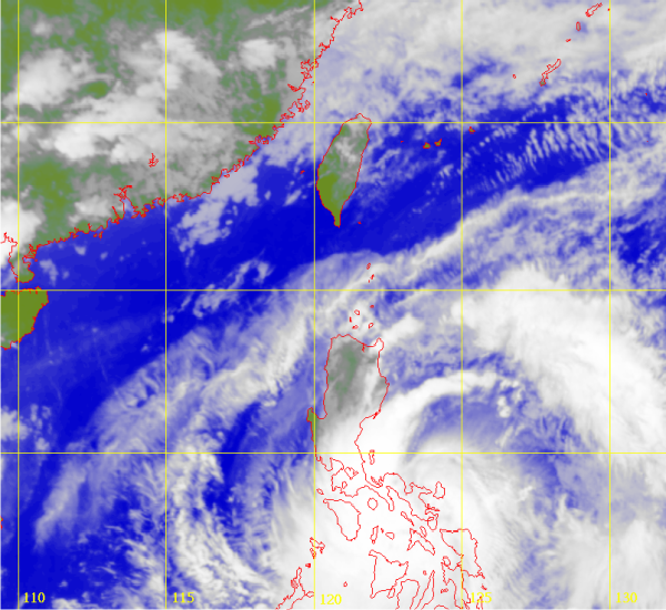 Satellite picture of Tropical Storm Aere