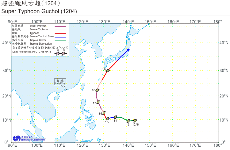 Track of Super Typhoon Guchol (1204)