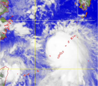 Satellite picture of Typhoon Kompasu