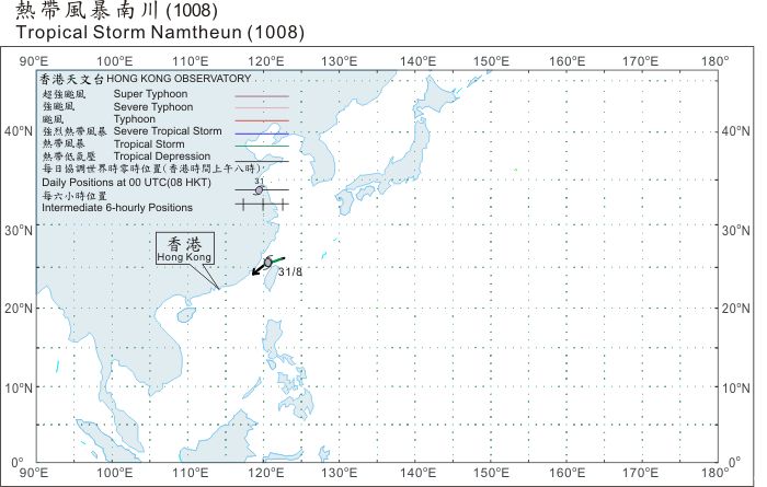 Track of Tropical Storm Namtheun 