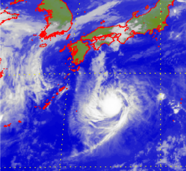 Satellite picture of Tropical Depression of 10 - 13 August