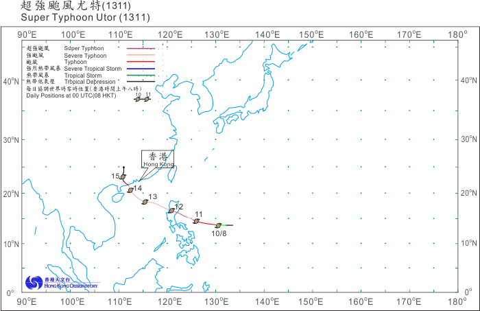 Track of Super Typhoon Utor (1311)