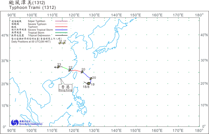Track of Typhoon Trami	(1312)