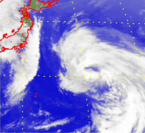 Satellite picture of Tropical Storm Noru