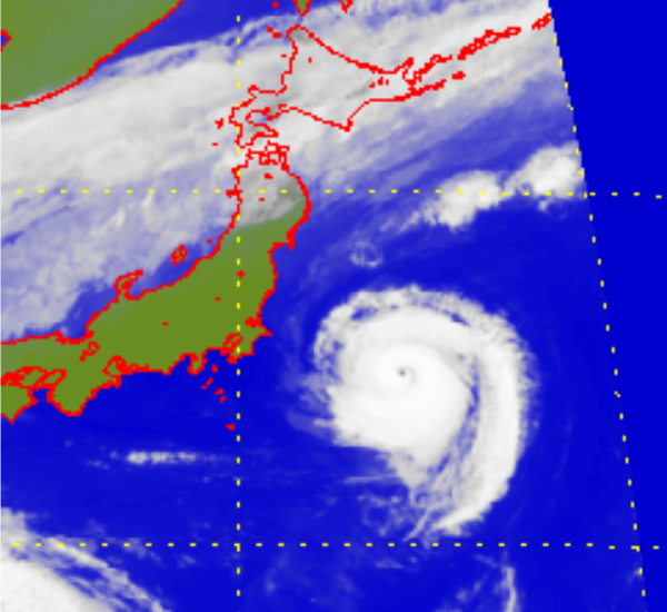 Satellite picture of Typhoon Sonca