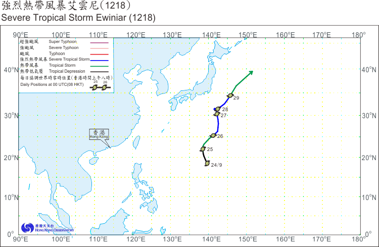  Track of Super Typhoon Jelawat(1217)