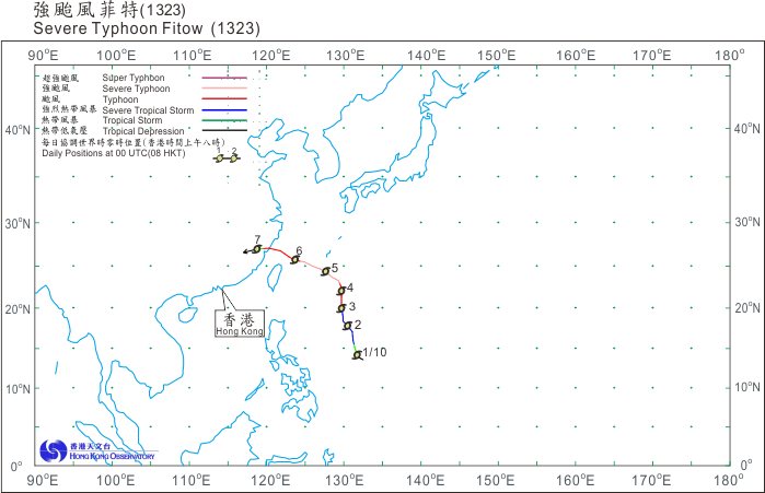 Track of Severe Tropical Storm Sonamu (1301)