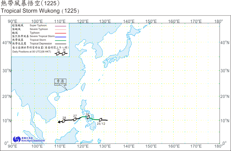 Track of Tropical Storm Wukong(1225)