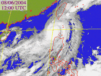 Satellite picture of Typhoon Conson
