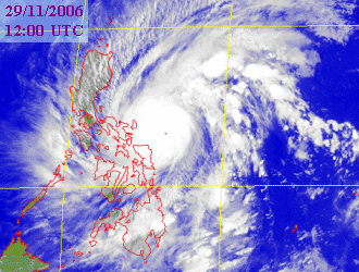 Satellite picture of Typhoon Durian