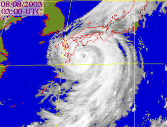 Satellite picture of Typhoon Etau