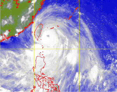 Satellite picture of Typhoon Fung-wong
