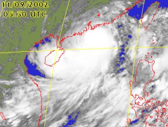 Satellite picture of Severe Tropical Storm Hagupit