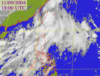 Satellite picture of Tropical Storm Haima