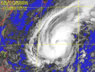 Satellite picture of Typhoon Haishen