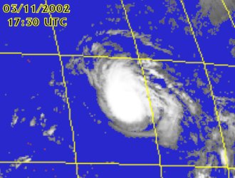 Satellite picture of Typhoon Huko