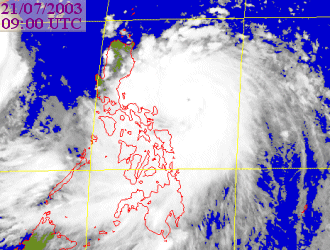 Satellite picture of Typhoon Imbudo