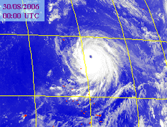 Satellite picture of Typhoon Ioke