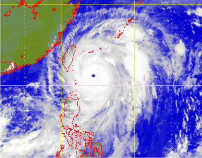 Satellite picture of Typhoon Jangmi